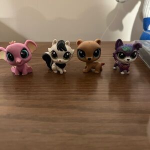 Littlest Pet Shop Pink, Black, Brown, and Purple Animal Figures